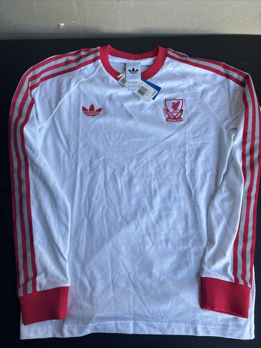 Adidas Originals Liverpool FC Long Sleeve T-Shirt White Red Grey JZ2543 Men’s L